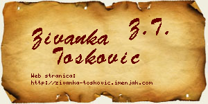 Živanka Tošković vizit kartica